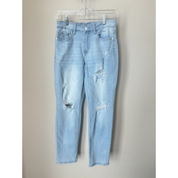 Judy Blue Los Angeles Size 3/26 Light Wash Boyfriend Fit Distressed Jeans - Picture 1 of 6